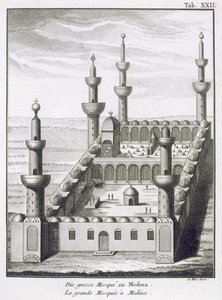 メディナの大モスク、旅行からアラビアおよびその他の東の国へ、ルミルが刻印し、1780年に出版 作： Carsten Niebuhr